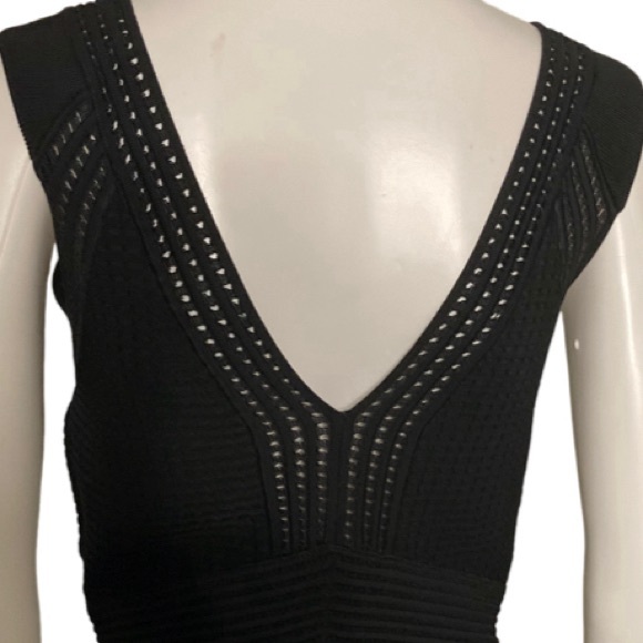 NWT Diane Von Furstenberg Barcelona Black Heavy Knit Zip Front Dress - Sz P - Picture 7 of 16